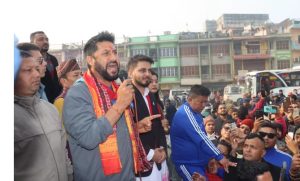 रवि लामिछानेको जनसम्पर्क तथा घन्टी अभिवादन कार्यक्रम  रूपन्देहीमा  सुरु